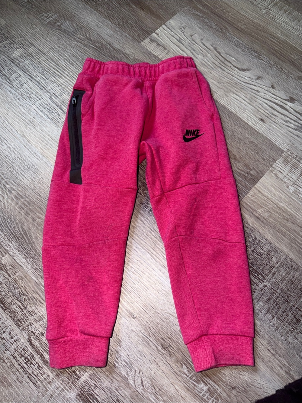 Nike Kids Pink Fleece Jogger Pants with Black Logo